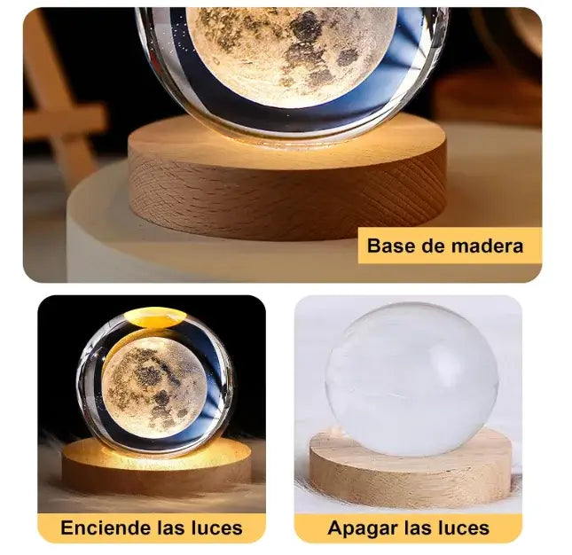 LAMPARA DE LUNA LLENA 3D